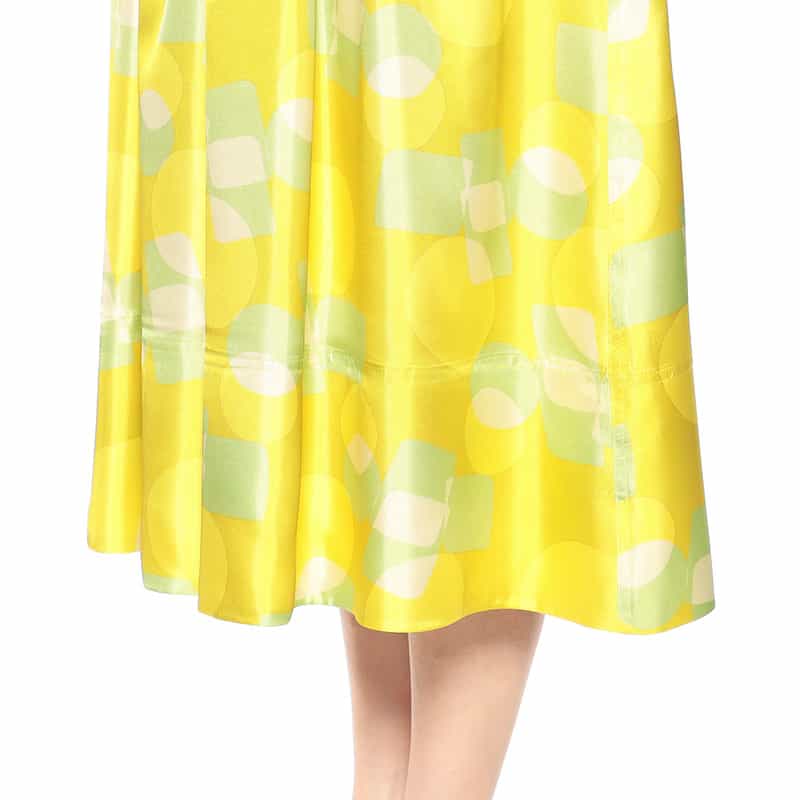 BARNEYS NEW YORK セットアップウォッシャブルジオメトリック柄プリントスカート YELLOW