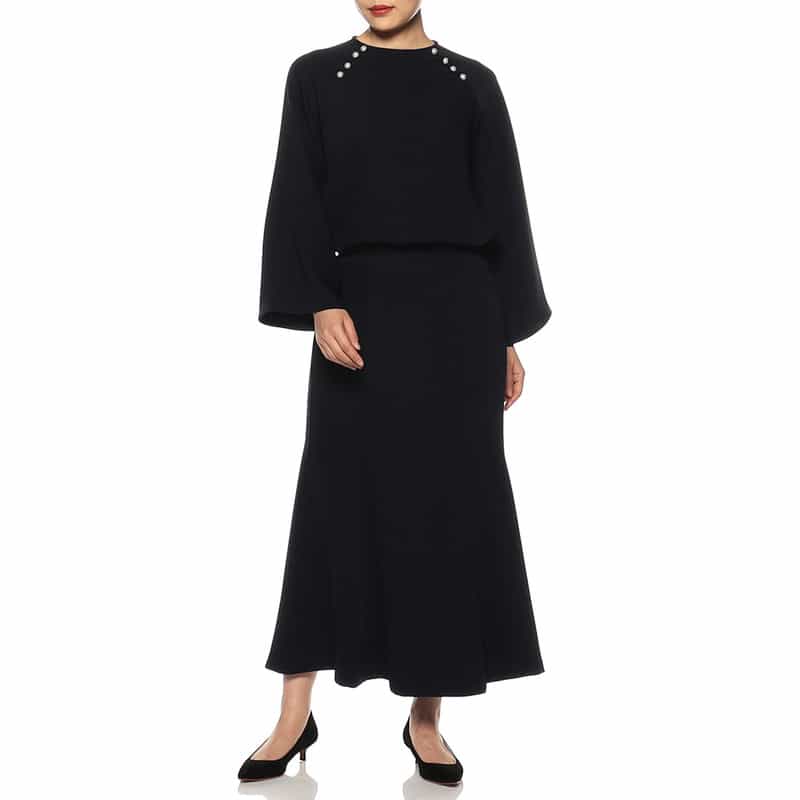 BARNEYS NEW YORK セットアップウォッシャブルマーメイドスカート DARK NAVY