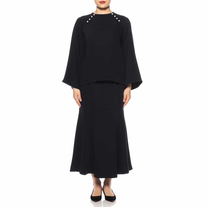 BARNEYS NEW YORK セットアップウォッシャブルマーメイドスカート DARK NAVY