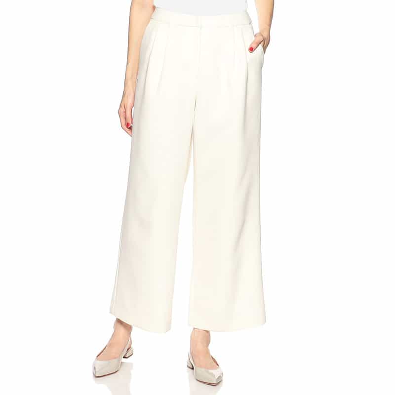 BARNEYS NEW YORK ウォッシャブルツイルワイドパンツ WHITE