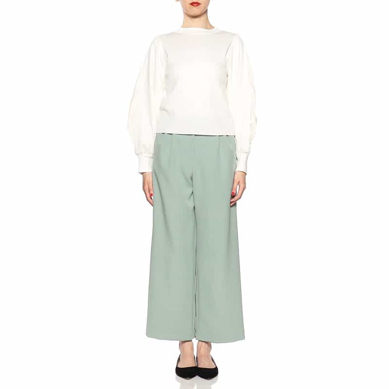 BARNEYS NEW YORK ウォッシャブルツイルワイドパンツ LIGHT BLUE