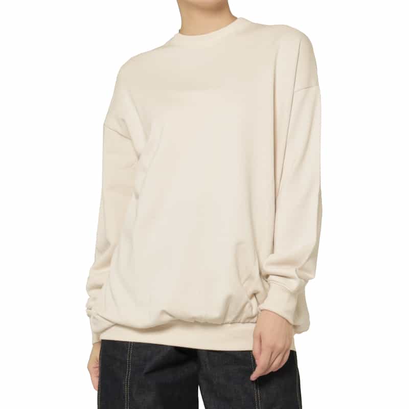 BARNEYS NEW YORK ウォッシャブル 裏毛素材ルーズシルエットプルオーバー BEIGE