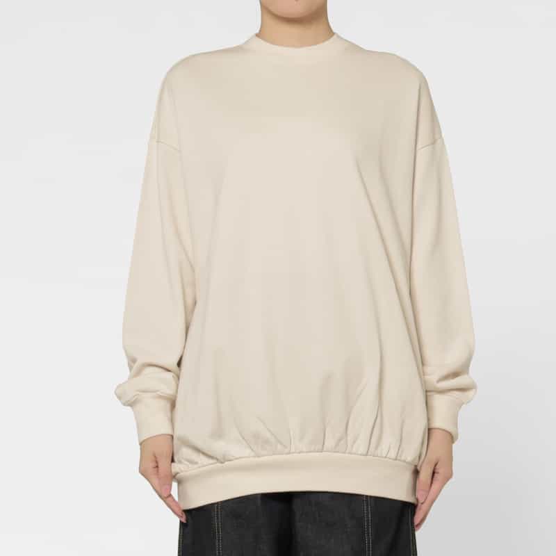 BARNEYS NEW YORK ウォッシャブル 裏毛素材ルーズシルエットプルオーバー BEIGE