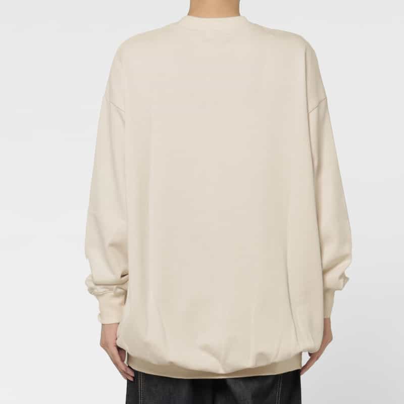 BARNEYS NEW YORK ウォッシャブル 裏毛素材ルーズシルエットプルオーバー BEIGE
