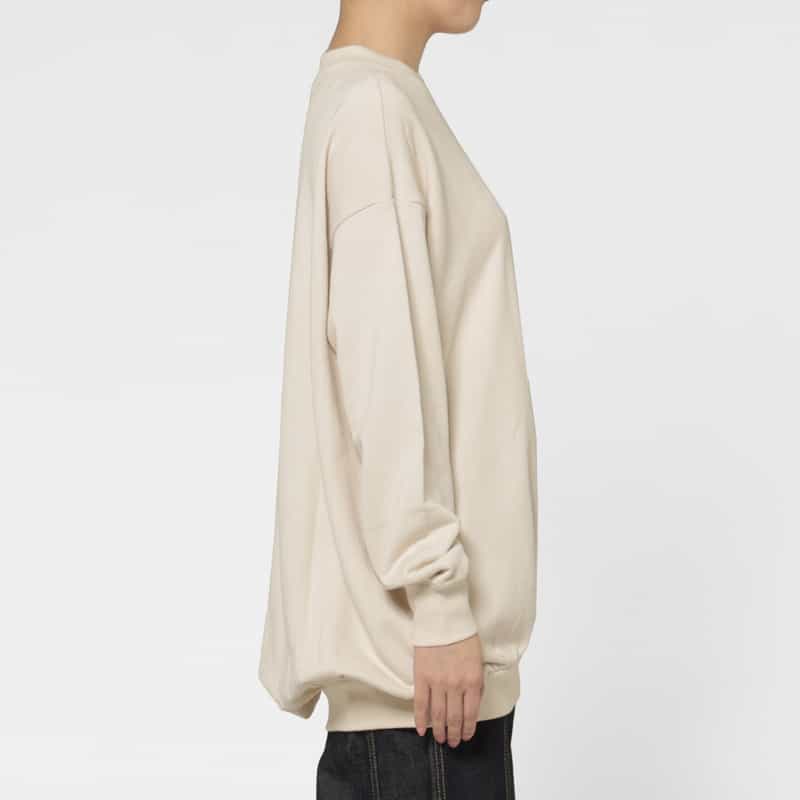 BARNEYS NEW YORK ウォッシャブル 裏毛素材ルーズシルエットプルオーバー BEIGE