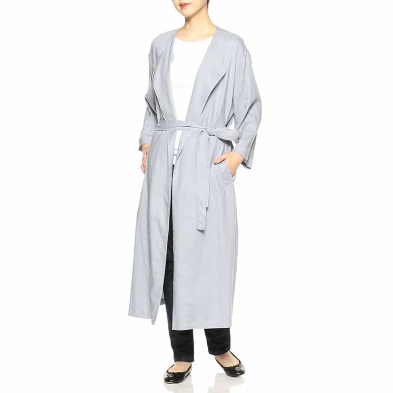 BARNEYS NEW YORK ベルテッドトッパーコート LIGHT BLUE