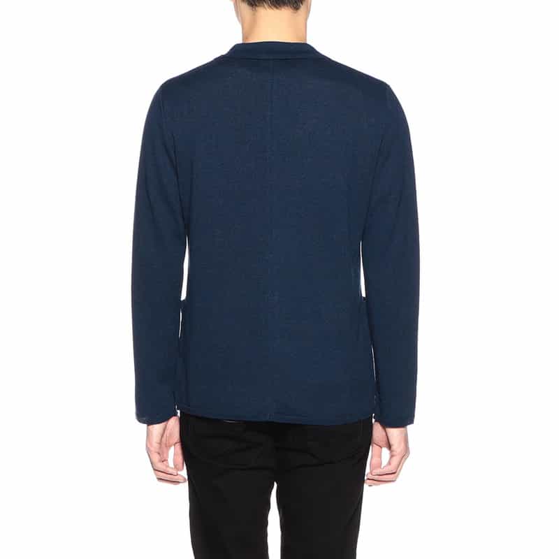 BARNEYS NEW YORK レーヨン×コットン×リネンニットジャケット NAVY