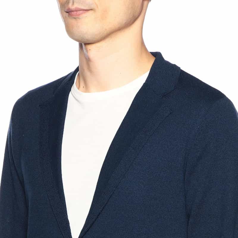 BARNEYS NEW YORK レーヨン×コットン×リネンニットジャケット NAVY