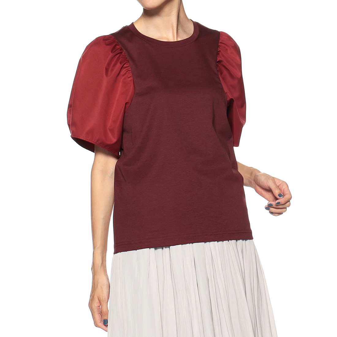 ウォッシャブルコンビネーションボリュームスリーブカットソー