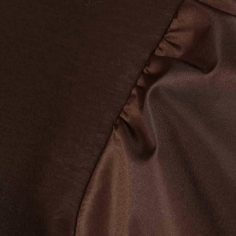 BARNEYS NEW YORK ウォッシャブルコンビネーションボリュームスリーブカットソー BROWN