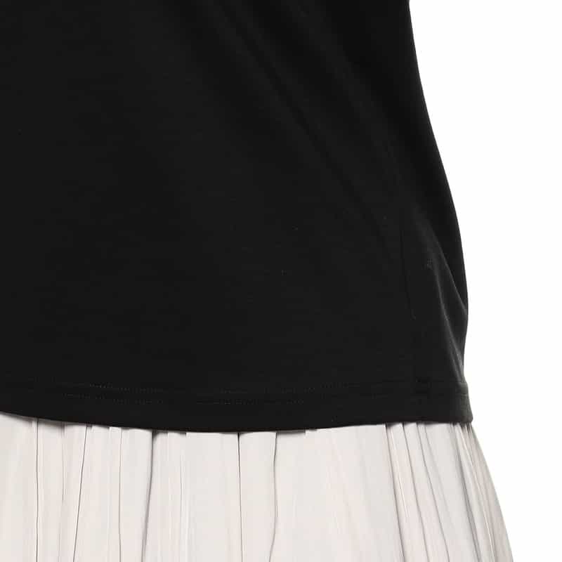 BARNEYS NEW YORK ウォッシャブルコンビネーションボリュームスリーブカットソー BLACK