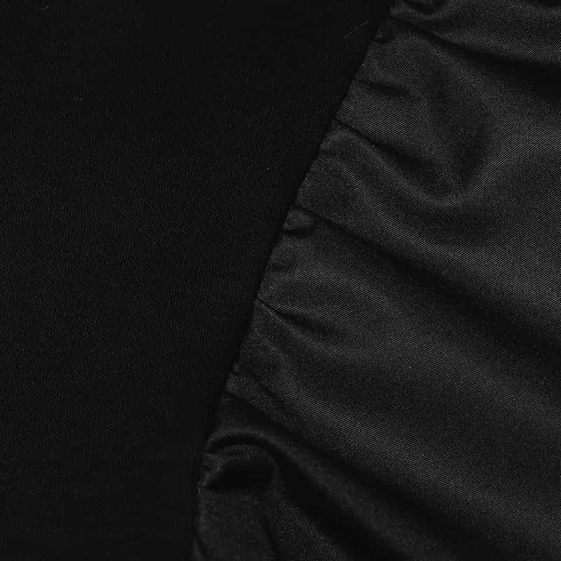 BARNEYS NEW YORK ウォッシャブルコンビネーションボリュームスリーブカットソー BLACK