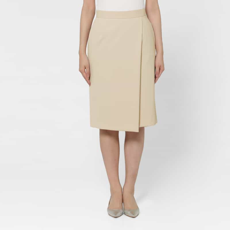 BARNEYS NEW YORK ダブルクロス素材Aラインスカート BEIGE