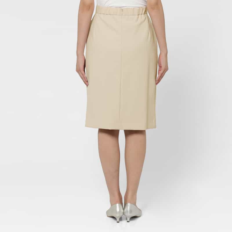 BARNEYS NEW YORK ダブルクロス素材Aラインスカート BEIGE