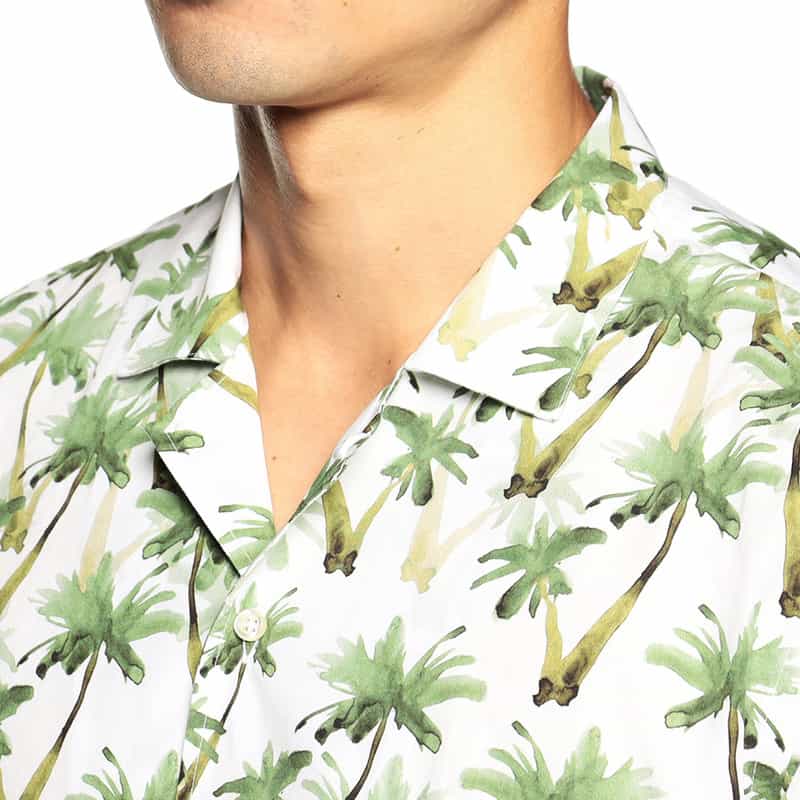 GUY ROVER プリントオープンカラーシャツ GREEN