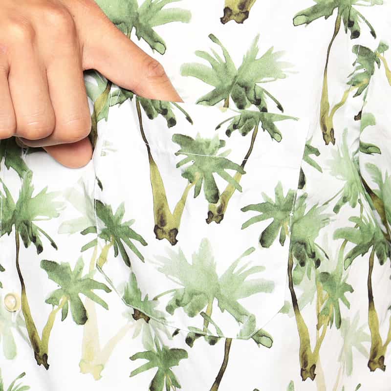 GUY ROVER プリントオープンカラーシャツ GREEN