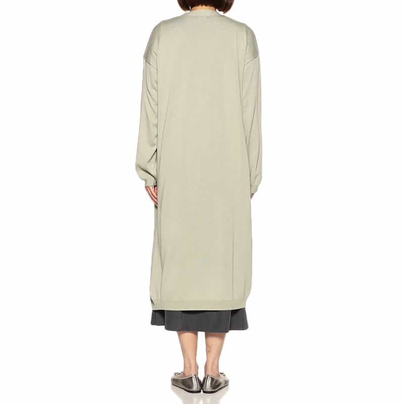 BARNEYS NEW YORK シルクコットンニットロングカーディガン LIGHT GREEN