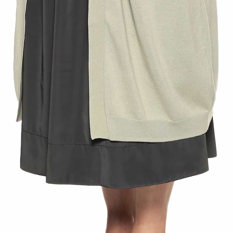 BARNEYS NEW YORK シルクコットンニットロングカーディガン LIGHT GREEN