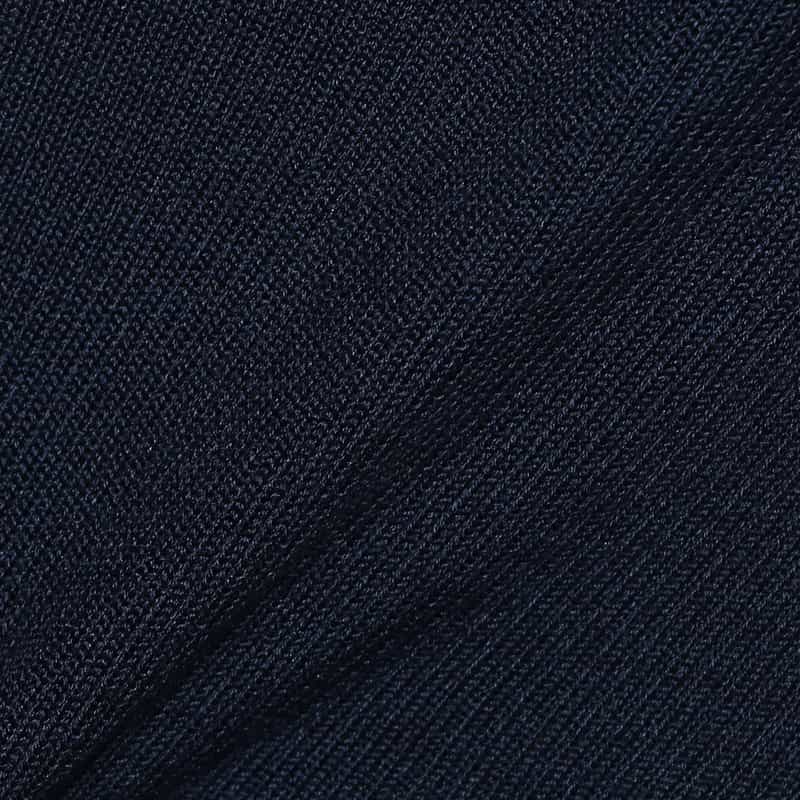 BARNEYS NEW YORK ウォッシャブルシルクリブノースリーブニットプルオーバー NAVY