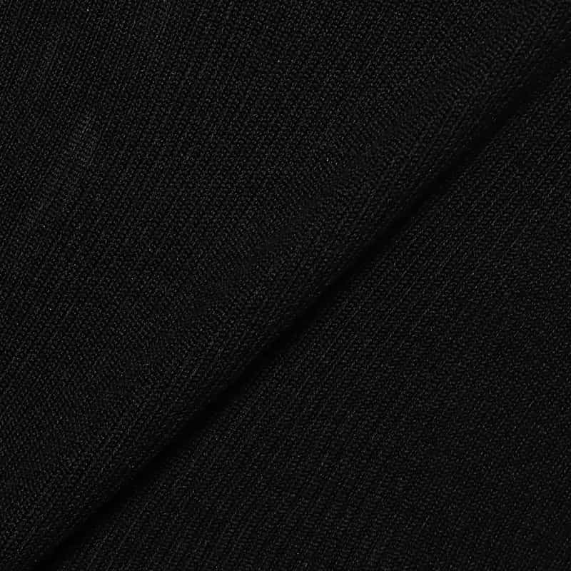 BARNEYS NEW YORK ウォッシャブルシルクリブノースリーブニットプルオーバー BLACK