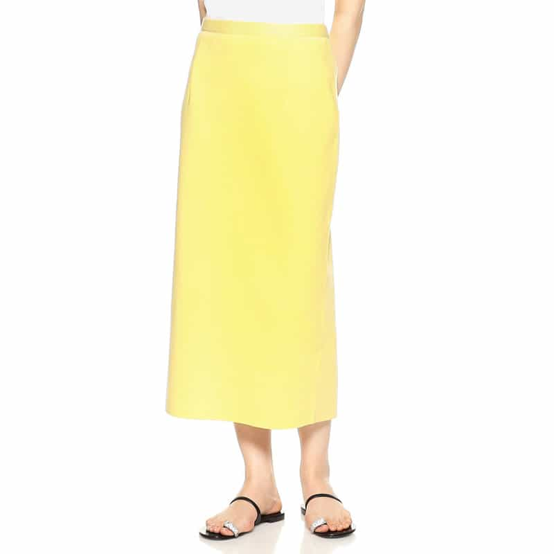 BARNEYS NEW YORK ウォッシャブルコットンニットタイトスカート YELLOW