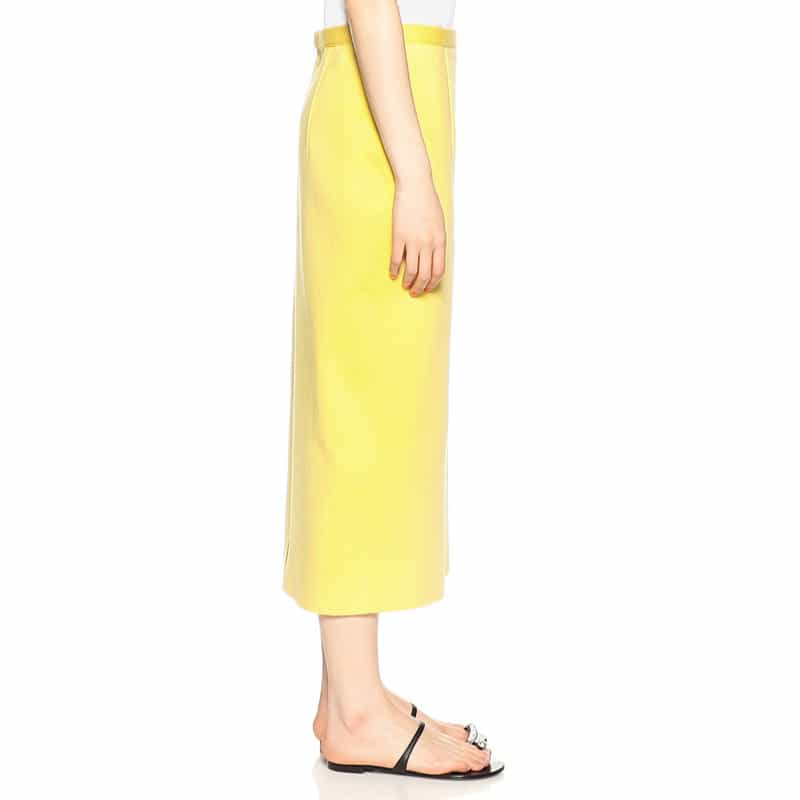 BARNEYS NEW YORK ウォッシャブルコットンニットタイトスカート YELLOW