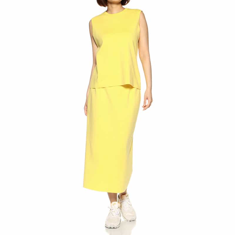 BARNEYS NEW YORK ウォッシャブルコットンニットタイトスカート YELLOW