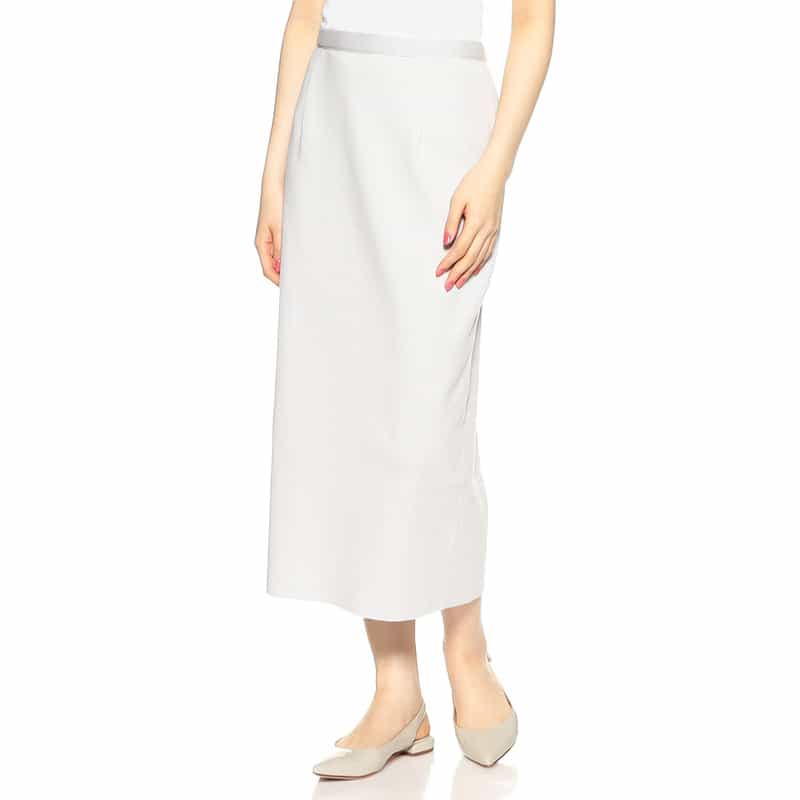 BARNEYS NEW YORK ウォッシャブルコットンニットタイトスカート LIGHT BLUE