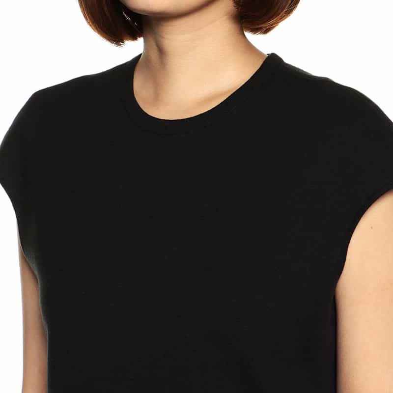 BARNEYS NEW YORK ウォッシャブルコットンAラインドレス BLACK