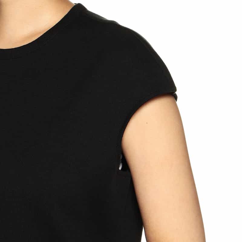 BARNEYS NEW YORK ウォッシャブルコットンAラインドレス BLACK