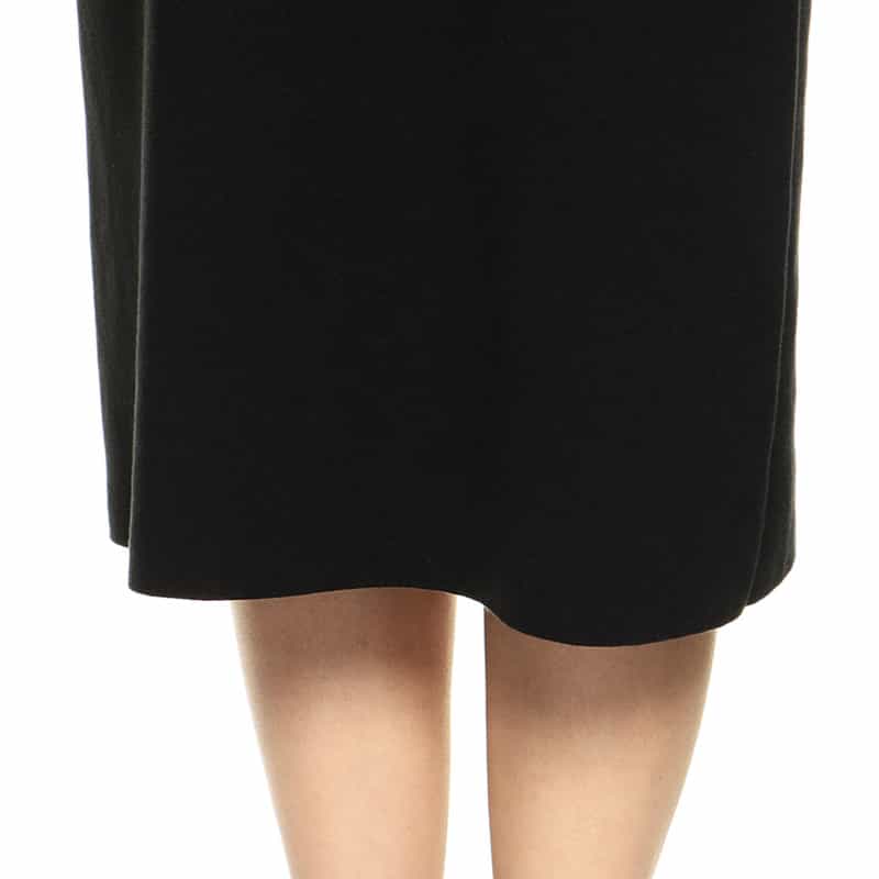 BARNEYS NEW YORK ウォッシャブルコットンAラインドレス BLACK