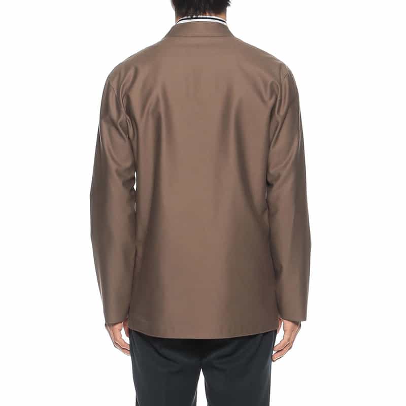BARNEYS NEW YORK ノーカラージャケット BROWN
