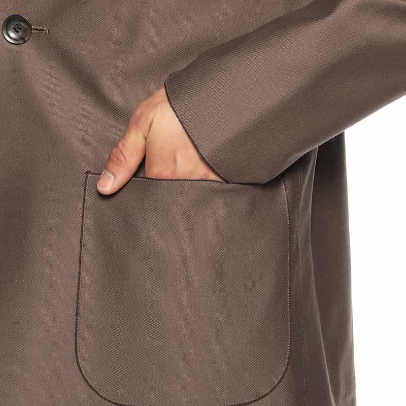 BARNEYS NEW YORK ノーカラージャケット BROWN