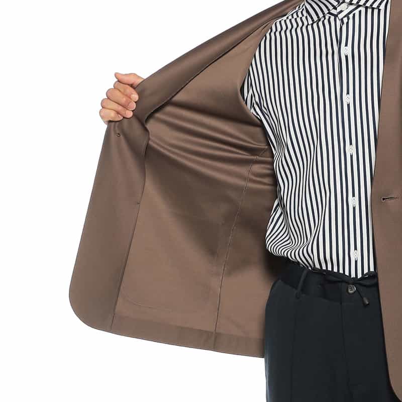 BARNEYS NEW YORK ノーカラージャケット BROWN