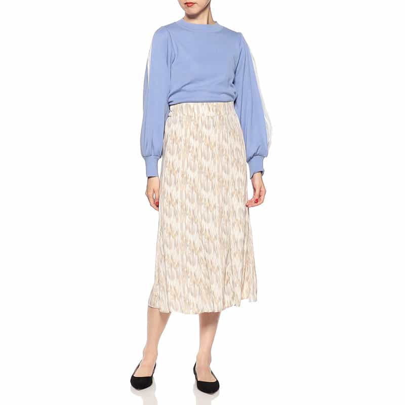 BARNEYS NEW YORK セットアップウォッシャブルプリントスカート LT BEIGE