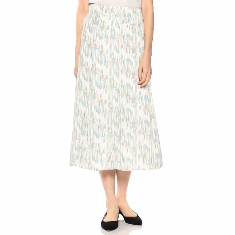 BARNEYS NEW YORK セットアップウォッシャブルプリントスカート BLUE GREEN