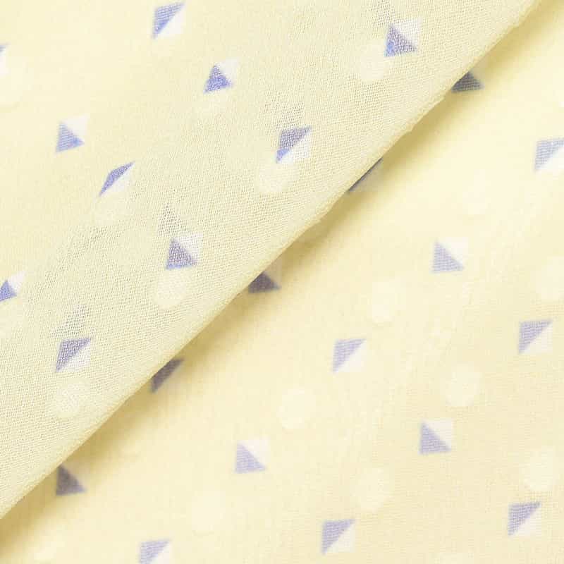 BARNEYS NEW YORK ウォッシャブルドット×ジオメトリックプリントAラインドレス （インナードレス付き） YELLOW