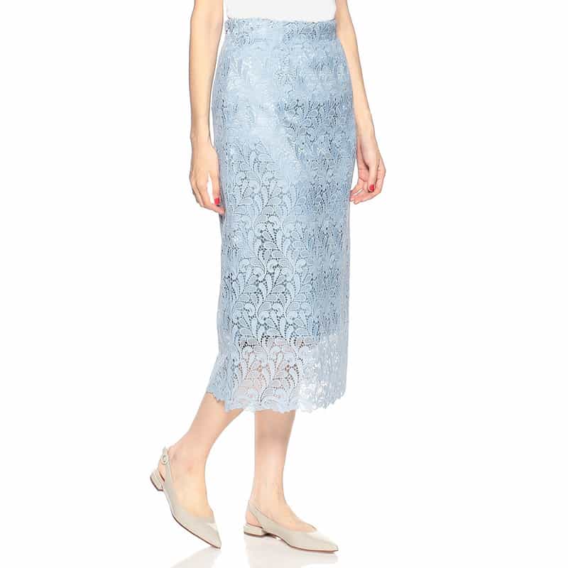 BARNEYS NEW YORK セットアップウォッシャブルレーススカート LIGHT BLUE