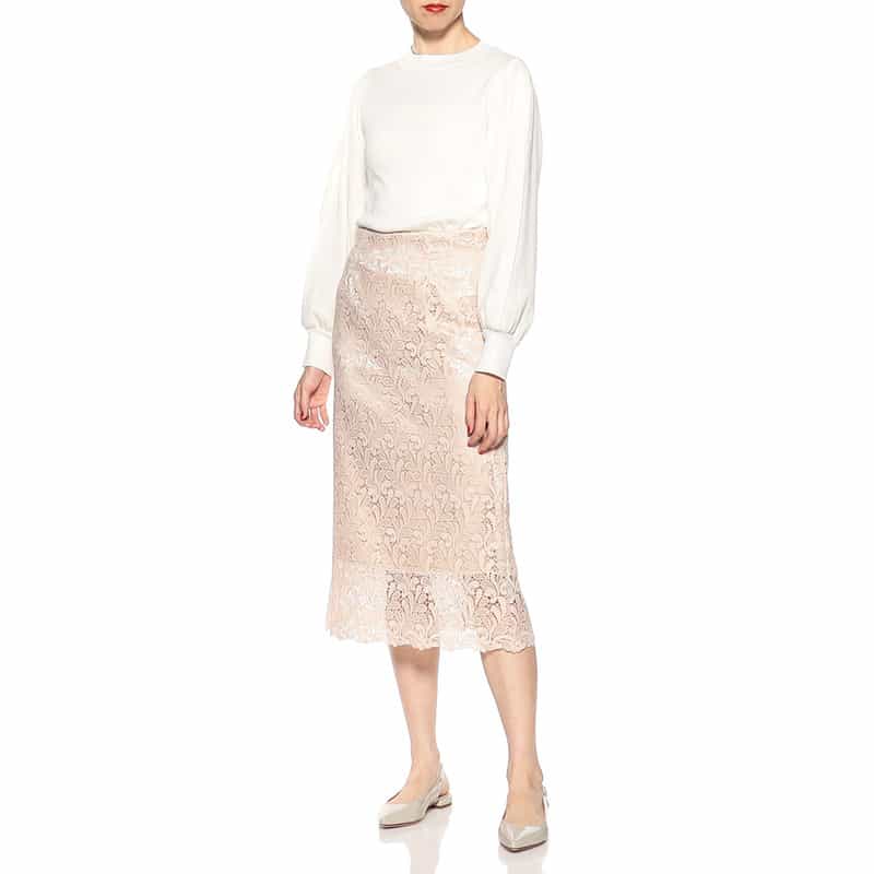 BARNEYS NEW YORK セットアップウォッシャブルレーススカート LIGHT PINK