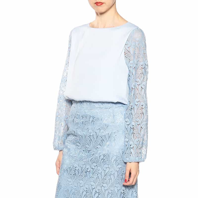 BARNEYS NEW YORK セットアップウォッシャブルコンビネーションブラウス LIGHT BLUE