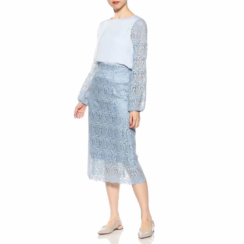 BARNEYS NEW YORK セットアップウォッシャブルコンビネーションブラウス LIGHT BLUE