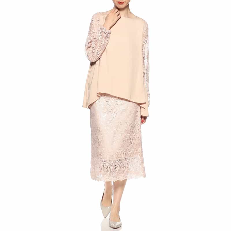 BARNEYS NEW YORK セットアップウォッシャブルコンビネーションブラウス LIGHT PINK