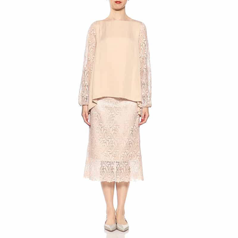 BARNEYS NEW YORK セットアップウォッシャブルコンビネーションブラウス LIGHT PINK