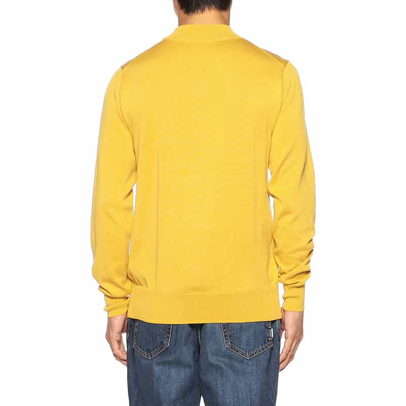BARNEYS NEW YORK シーアイランドコットン×シルク モックネックニットプルオーバー YELLOW