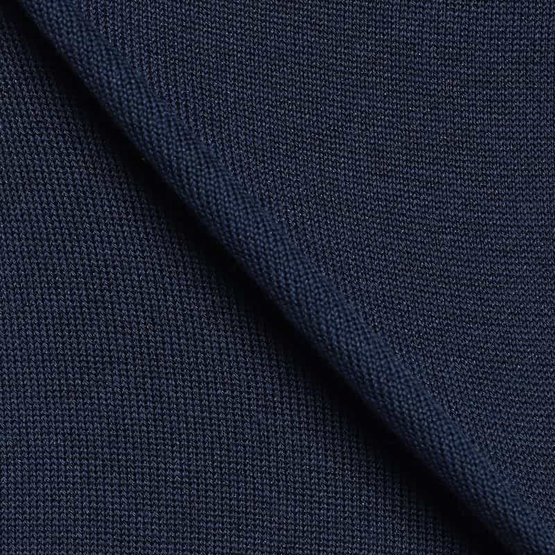 BARNEYS NEW YORK シーアイランドコットン×シルク モックネックニットプルオーバー NAVY