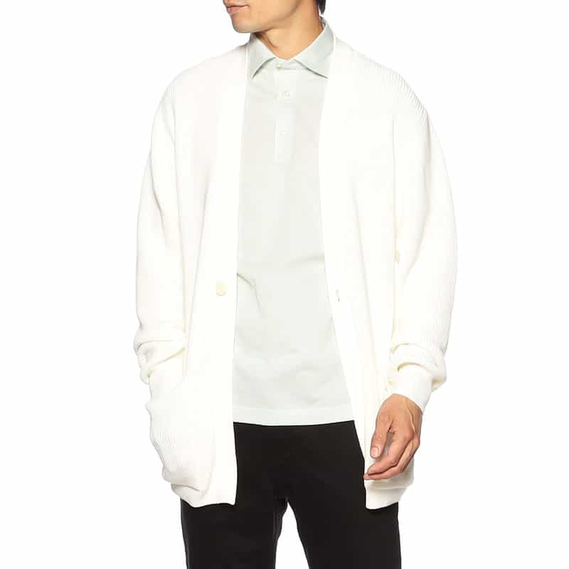 BARNEYS NEW YORK アイスコットンVネックカーディガン WHITE