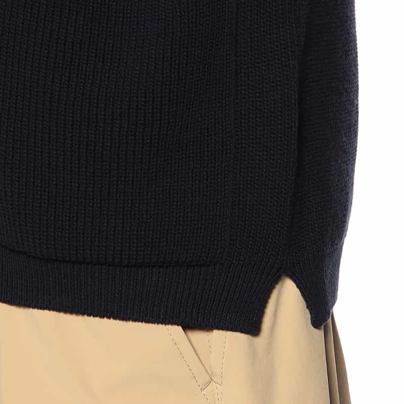 BARNEYS NEW YORK アイスコットンVネックカーディガン NAVY