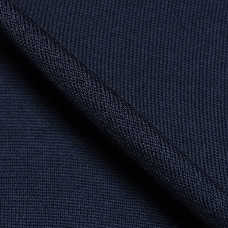 BARNEYS NEW YORK 海島綿ハーフスリーブニットソー NAVY