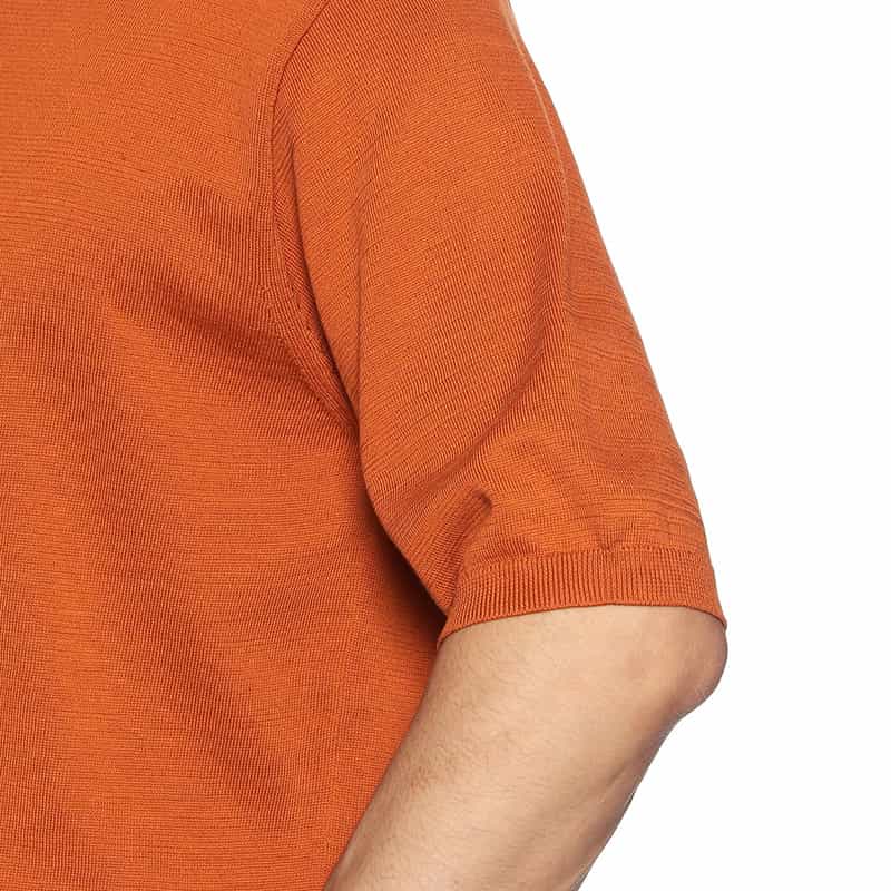 BARNEYS NEW YORK 海島綿ハーフスリーブニットソー ORANGE