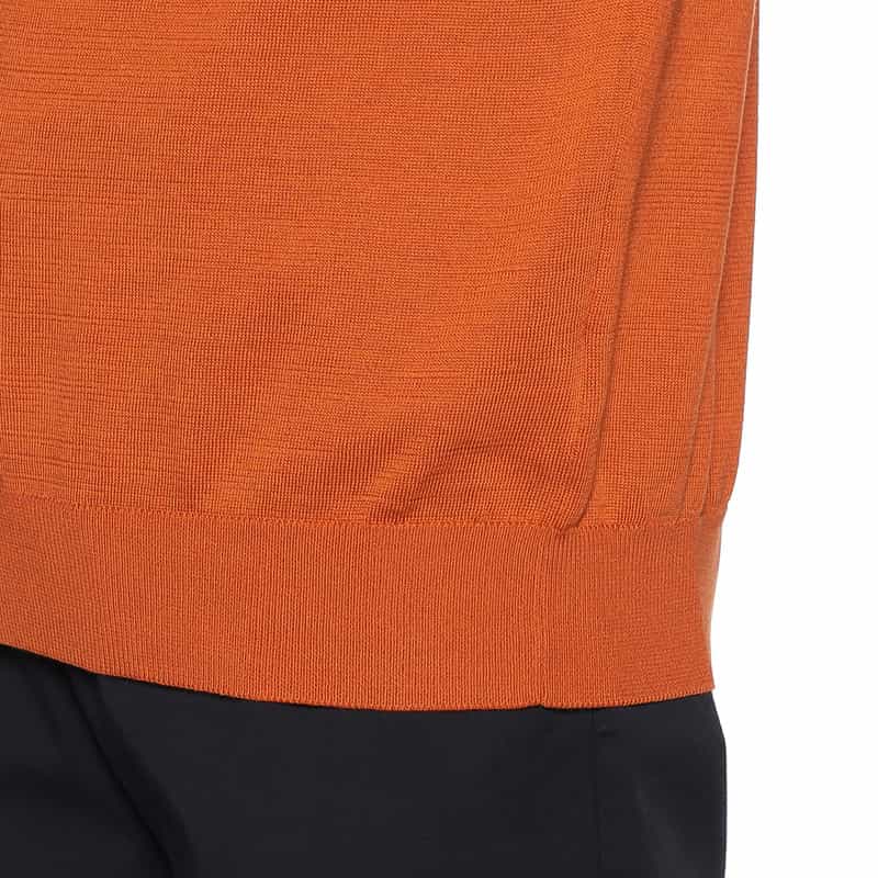 BARNEYS NEW YORK 海島綿ハーフスリーブニットソー ORANGE